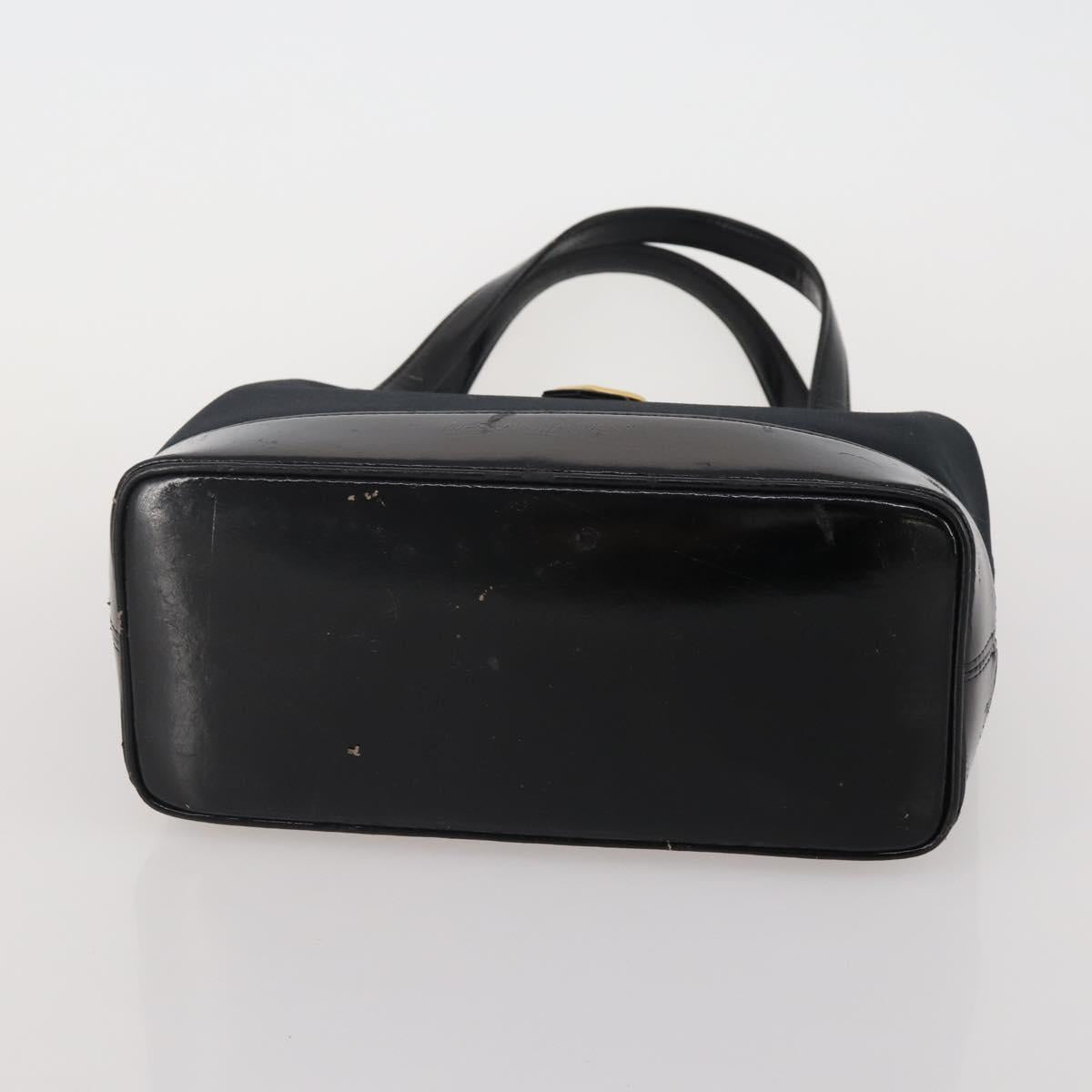 SAINT LAURENT Hand Bag Leather Canvas 2 Set Black Beige Auth bs36353