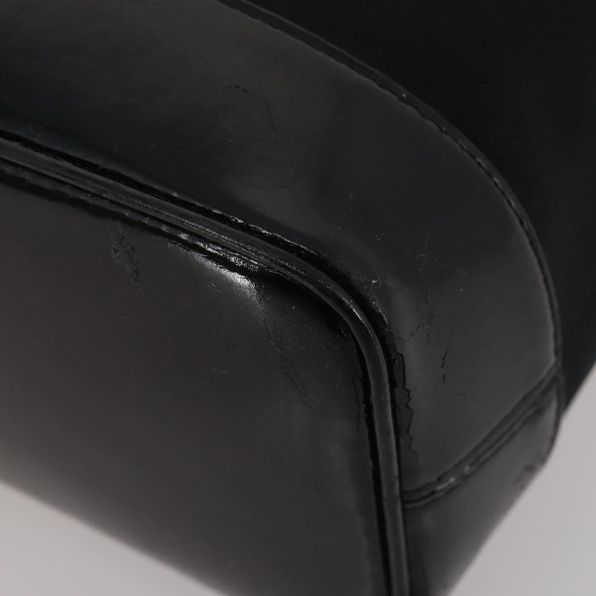 SAINT LAURENT Hand Bag Leather Canvas 2 Set Black Beige Auth bs36353