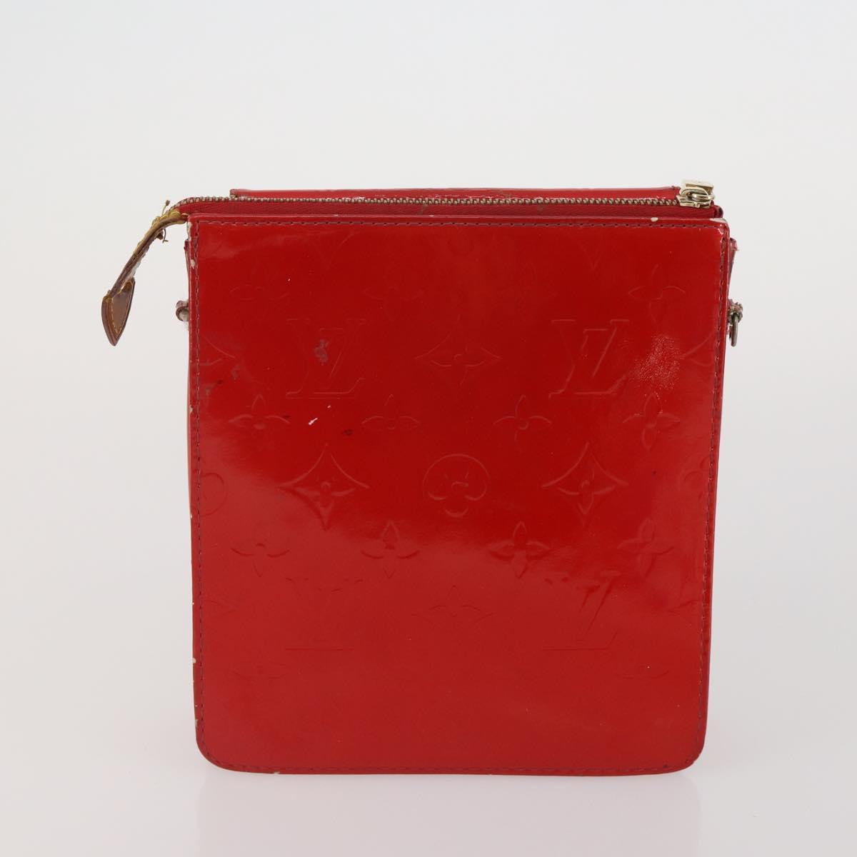 LOUIS VUITTON Monogram Vernis Pouch 4 Set Red LV Auth bs36354