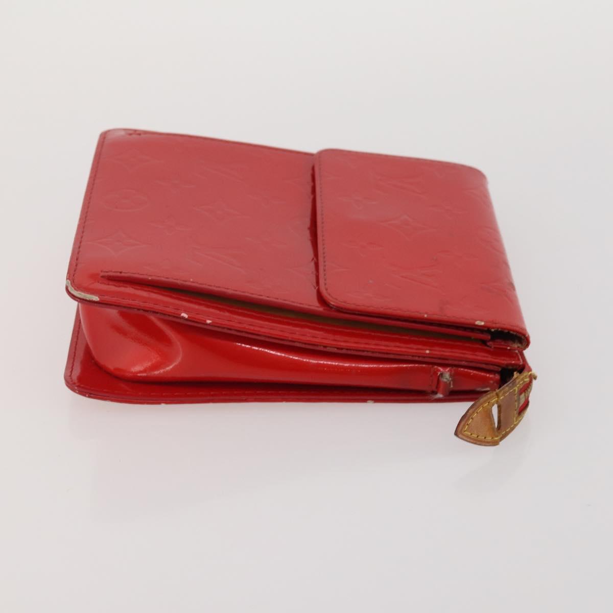 LOUIS VUITTON Monogram Vernis Pouch 4 Set Red LV Auth bs36354