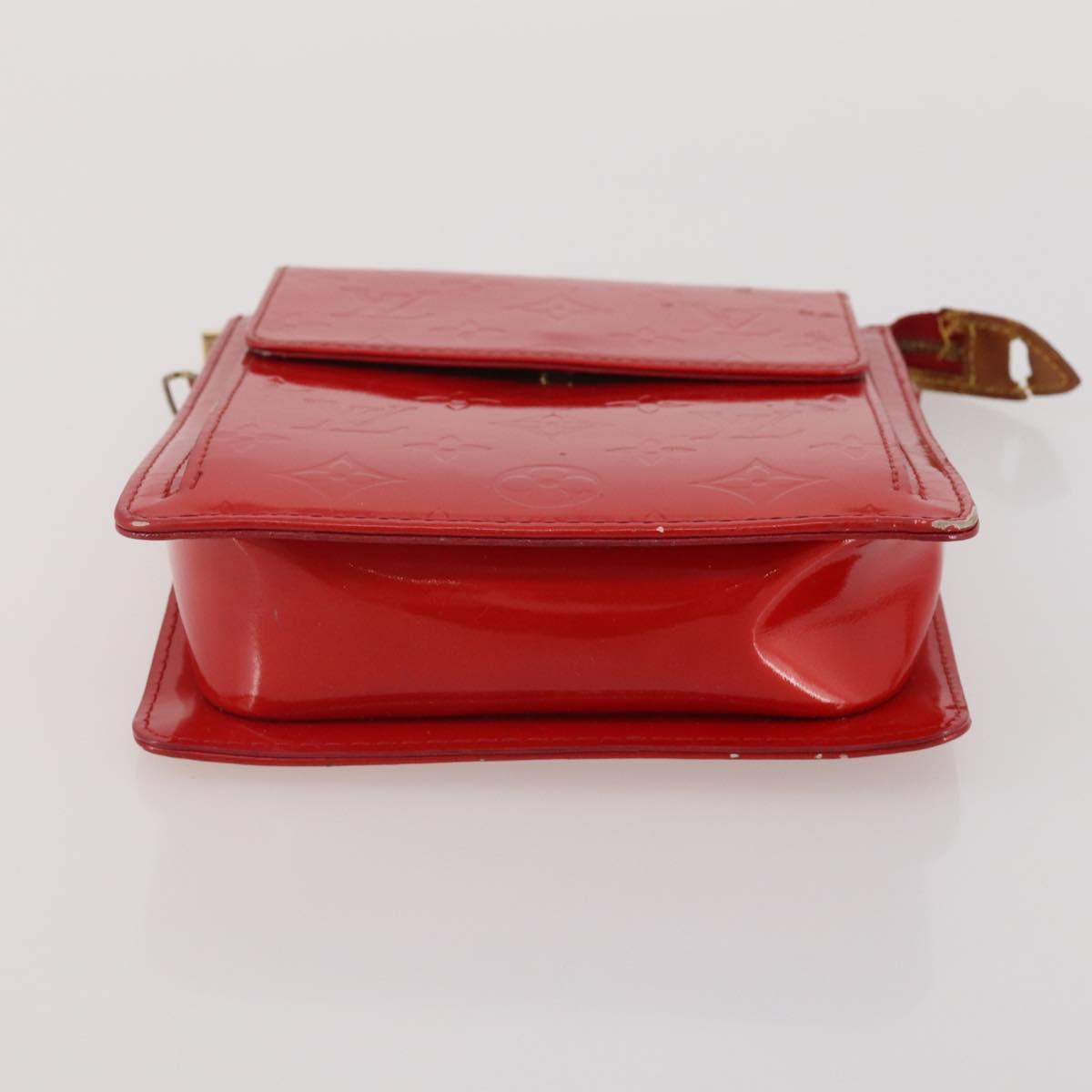 LOUIS VUITTON Monogram Vernis Pouch 4 Set Red LV Auth bs36354