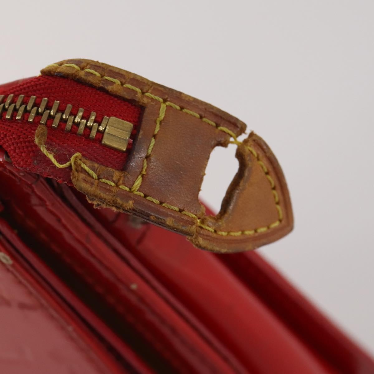 LOUIS VUITTON Monogram Vernis Pouch 4 Set Red LV Auth bs36354