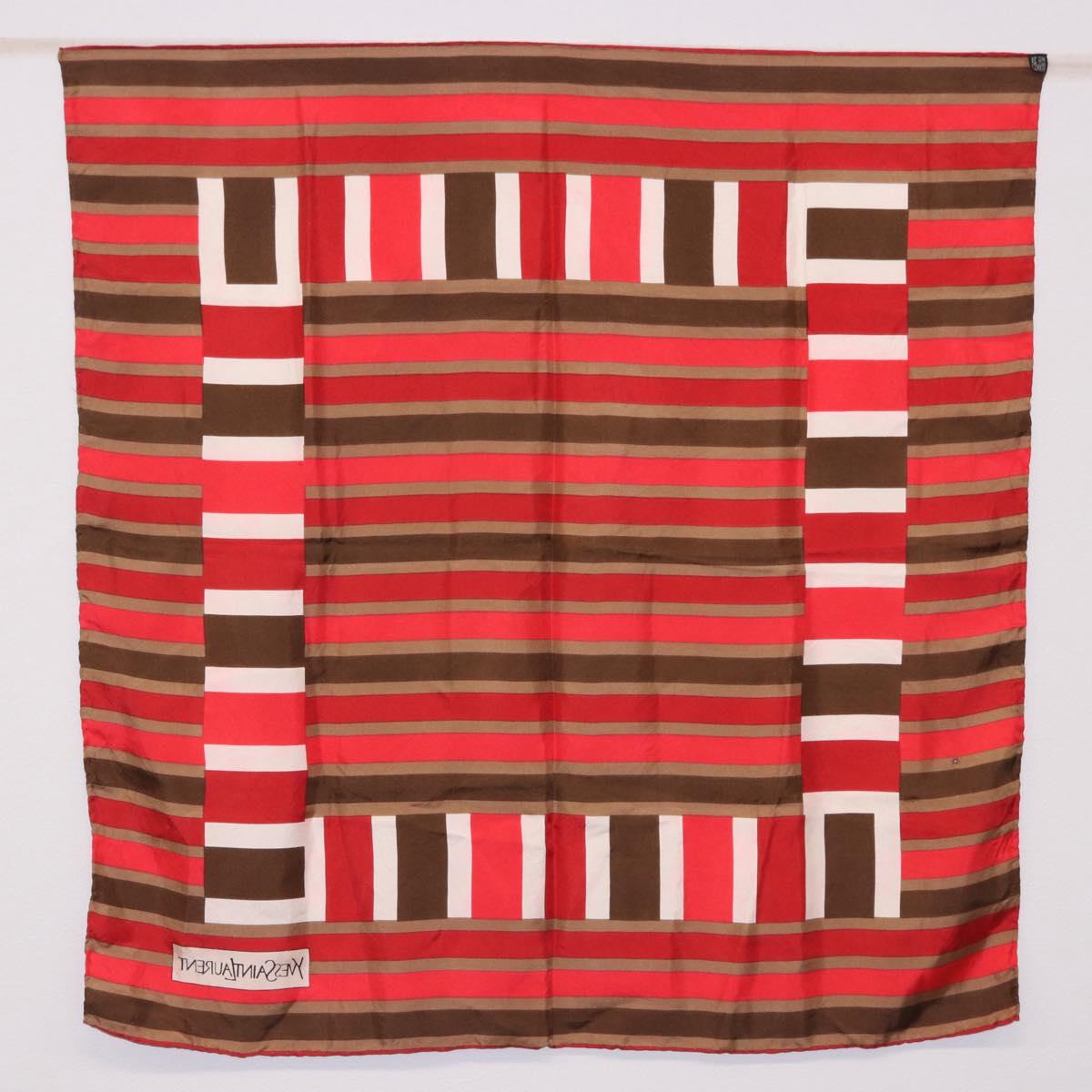 LOEWE Christian Dior Saint Laurent Scarf Silk 4 Set Red Navy Brown Auth bs36356