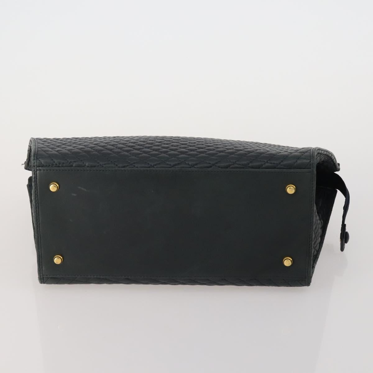 BALLY Shoulder Bag Leather PVC 4 Set Black Green Auth bs36357
