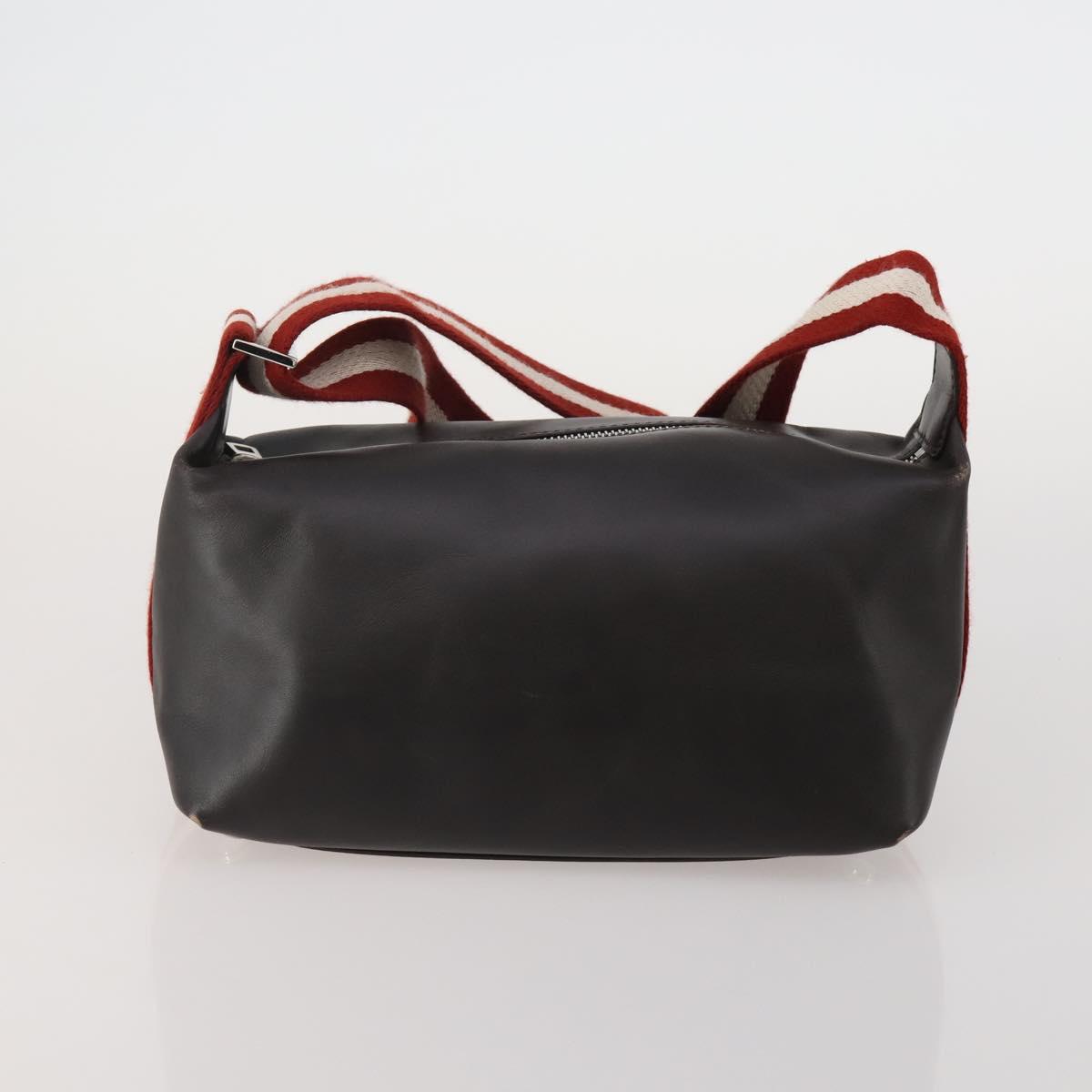 BALLY Shoulder Bag Leather PVC 4 Set Black Green Auth bs36357
