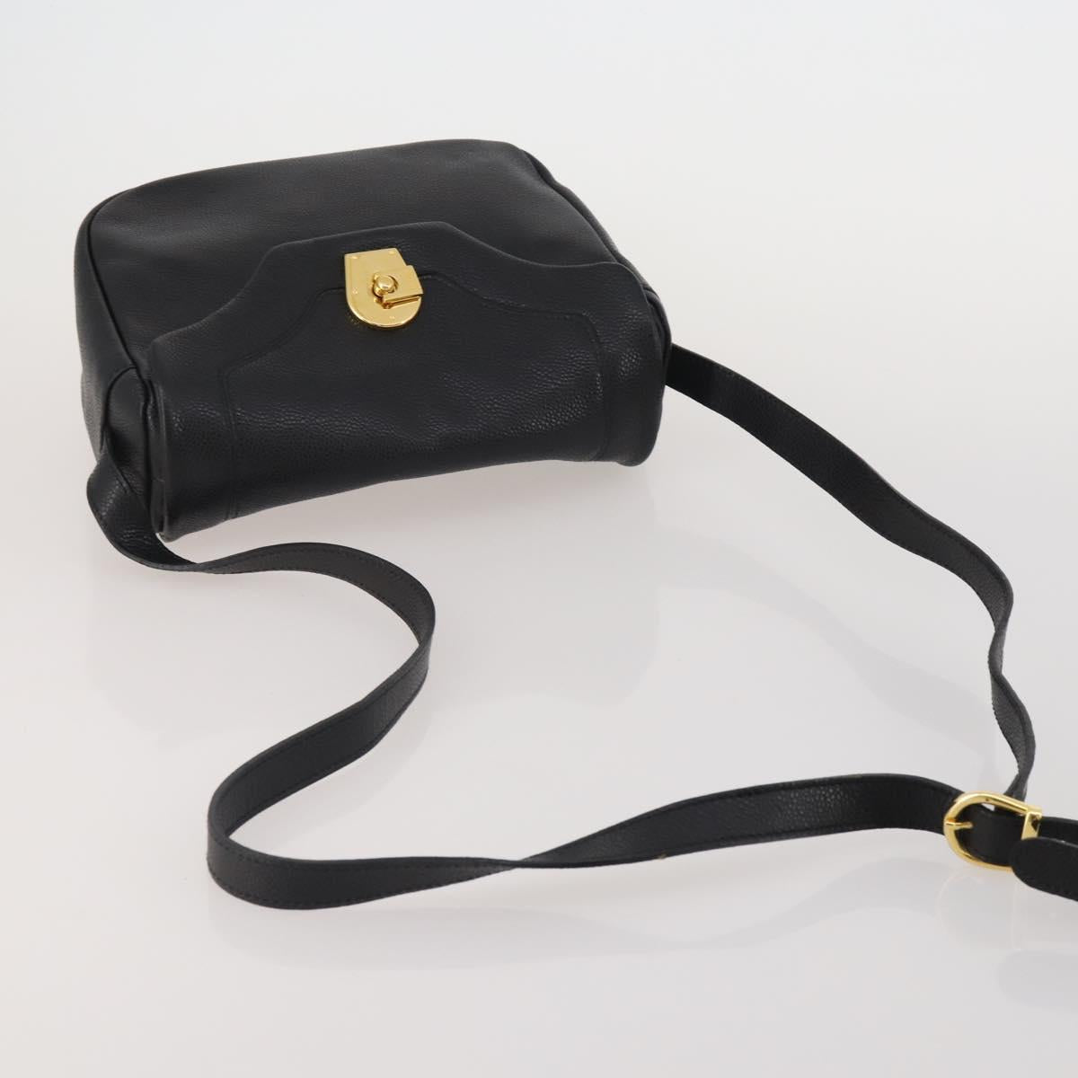 BALLY Shoulder Bag Leather PVC 4 Set Black Green Auth bs36357
