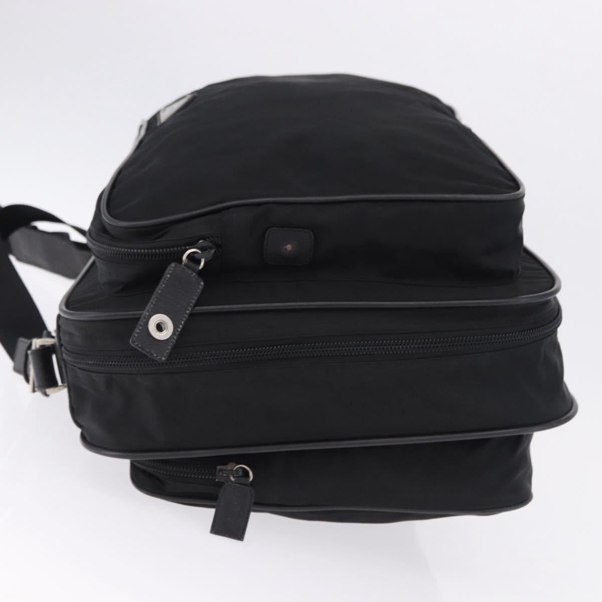 PRADA Garment Cover Nylon Black Silver Auth bs36359