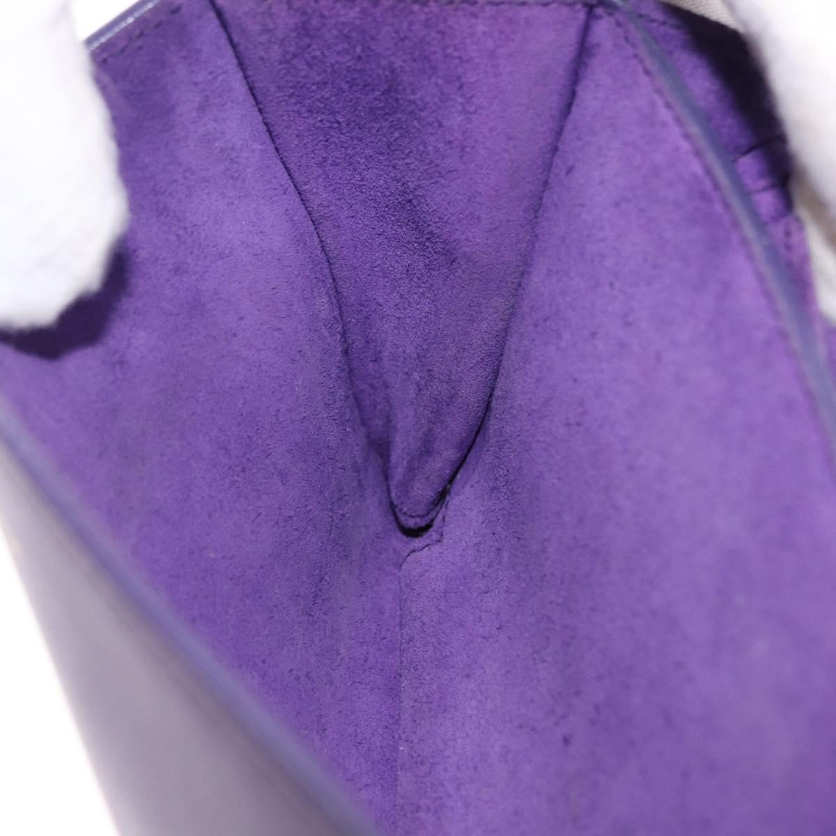 SAINT LAURENT Classic Y Line Chain Satchel Small Bag Leather Purple Auth bs36364