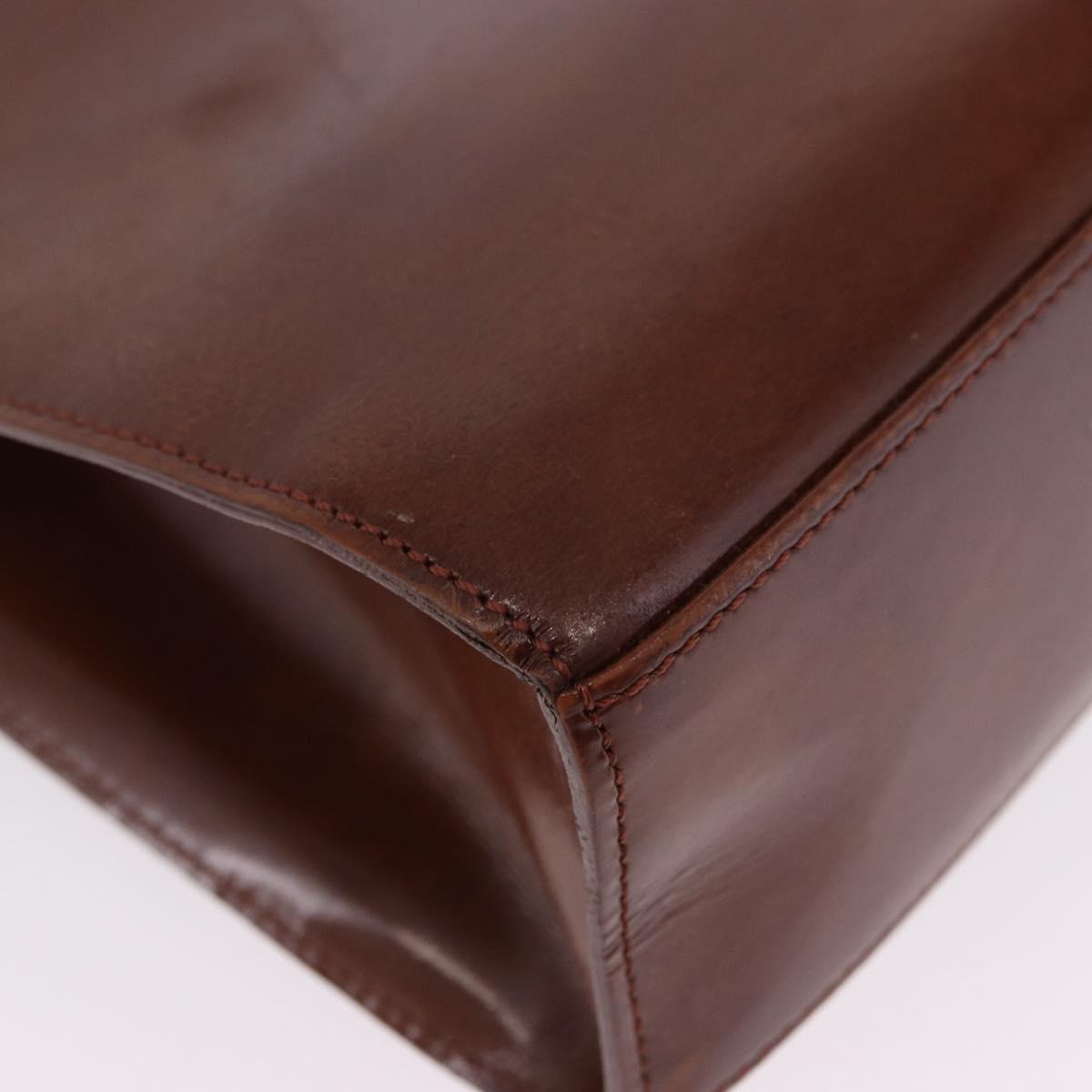 CARTIER Backpack Patent Leather Brown Silver Auth bs36391