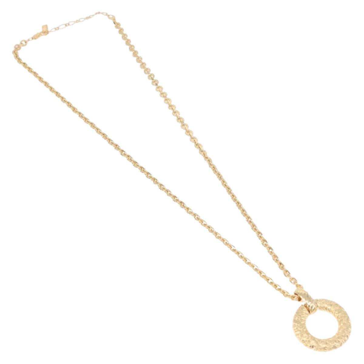 SAINT LAURENT Necklace Metal Gold Tone Auth bs36394