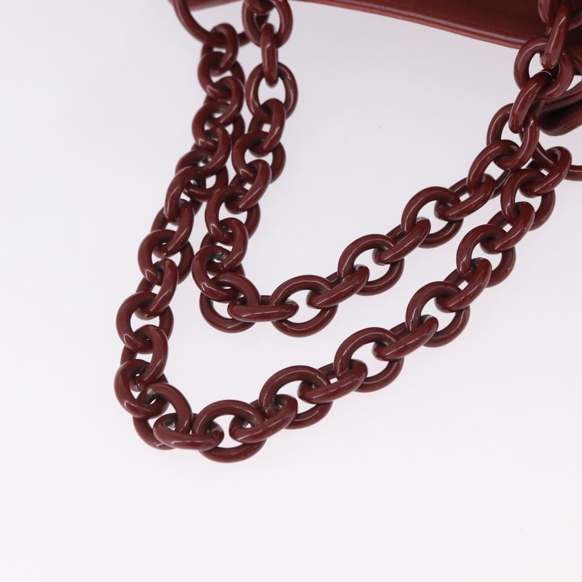 BOTTEGA VENETA Chain Hand Bag Leather Pink Auth bs36396A
