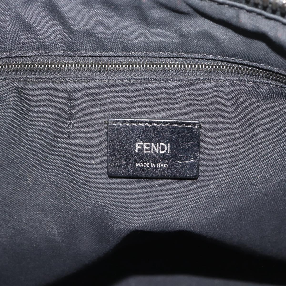 FENDI Hand Bag Leather 2way Green Silver Auth bs36397