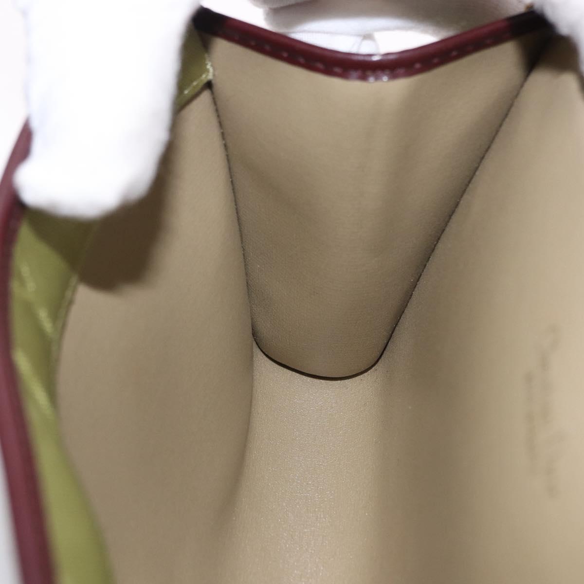 Christian Dior Chain Shoulder Bag Nylon Beige Gold Auth bs36401