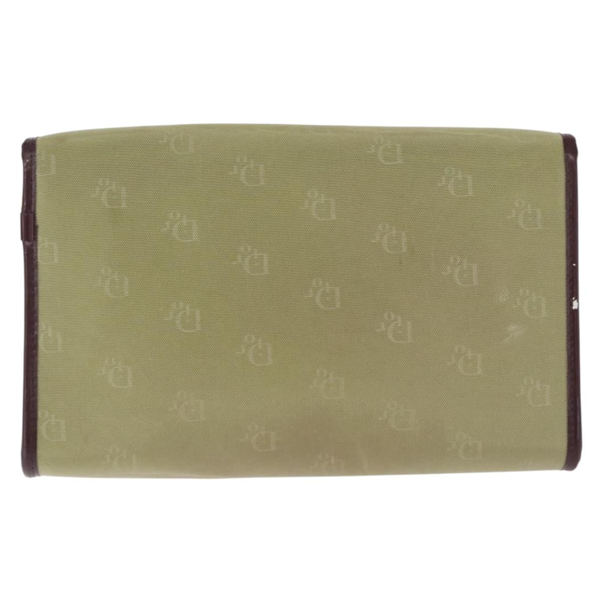 Christian Dior Chain Shoulder Bag Nylon Beige Gold Auth bs36401