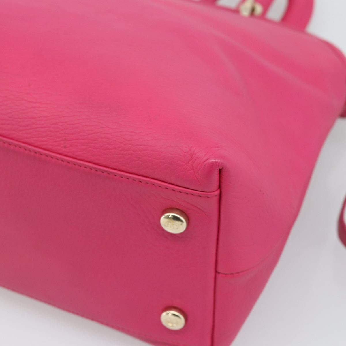 Christian Dior Diorissimo Hand Bag Leather 2way Pink Gold Auth bs36402V