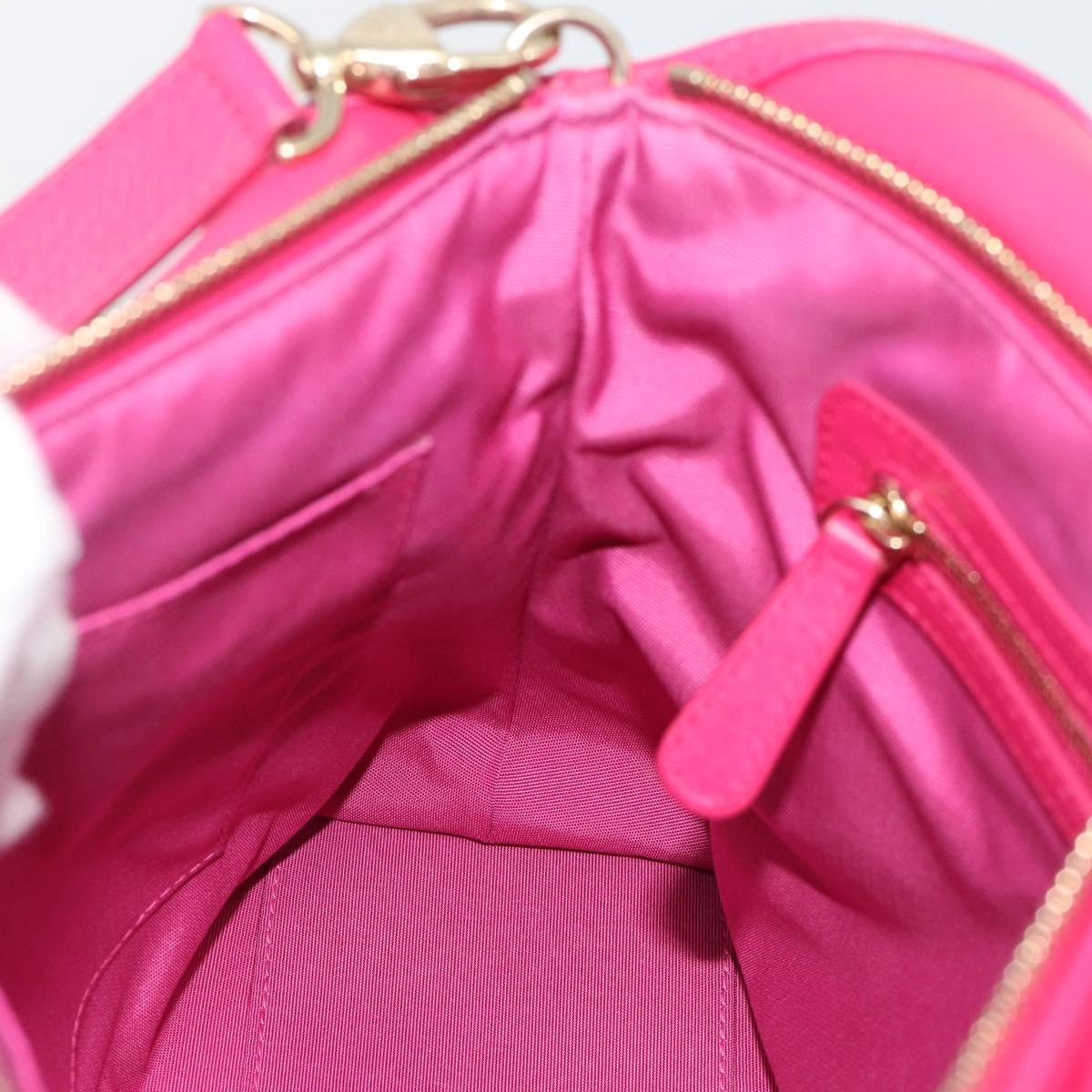 Christian Dior Diorissimo Hand Bag Leather 2way Pink Gold Auth bs36402V
