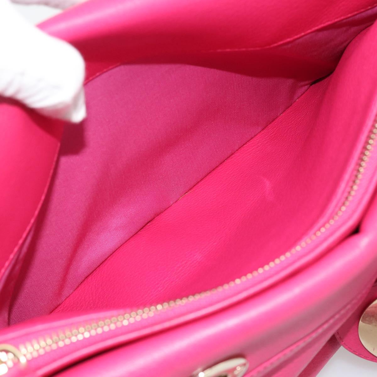 Christian Dior Diorissimo Hand Bag Leather 2way Pink Gold Auth bs36402V
