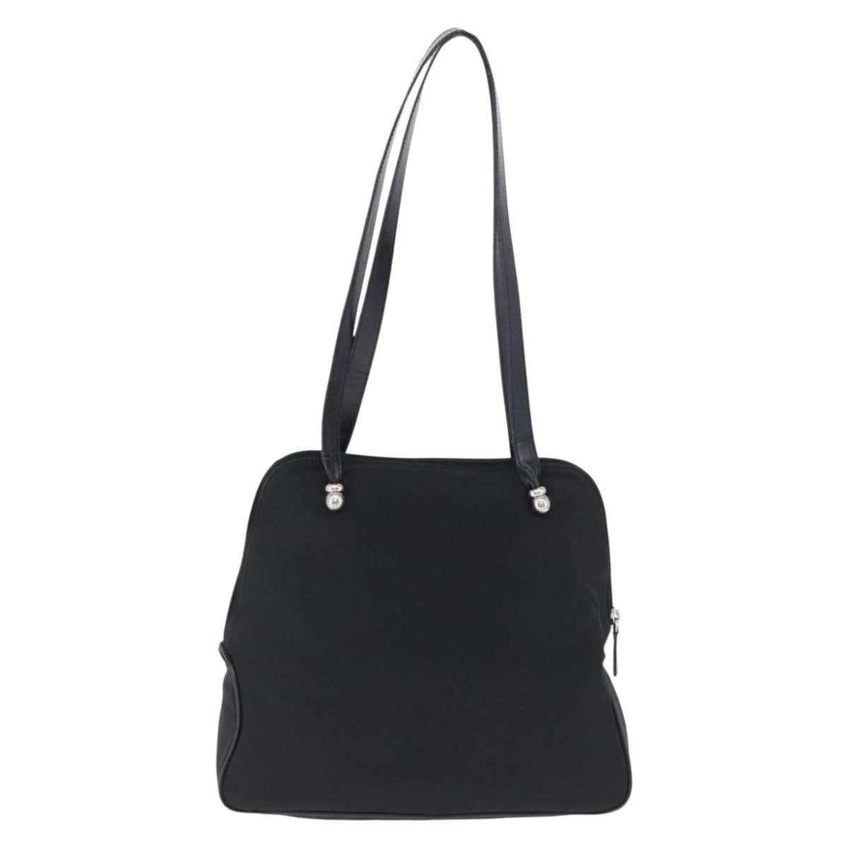 LOEWE Shoulder Bag Nylon Black Silver Auth bs36404