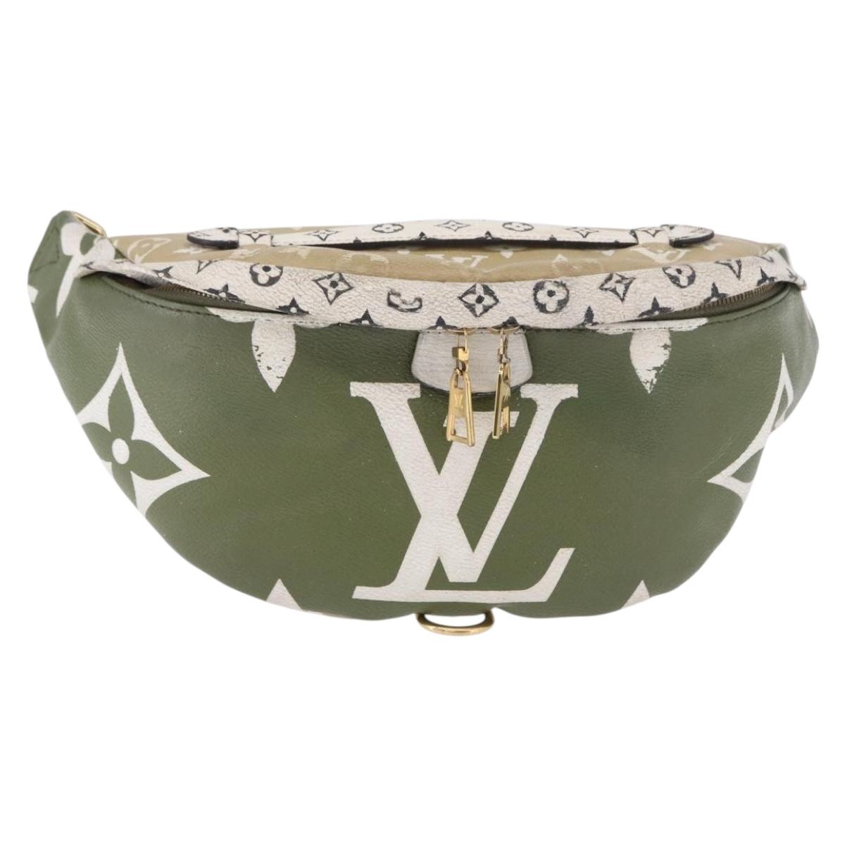 LOUIS VUITTON Monogram Giant Bum Bag Body Bag Khaki M44611 LV Auth bs36407