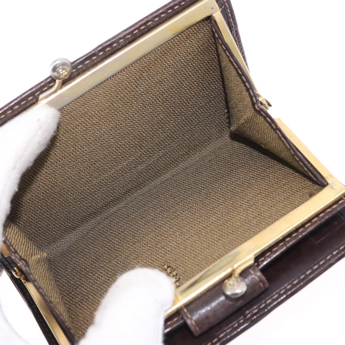 FENDI Zucca Canvas Bifold Wallet Black Brown Auth bs36409