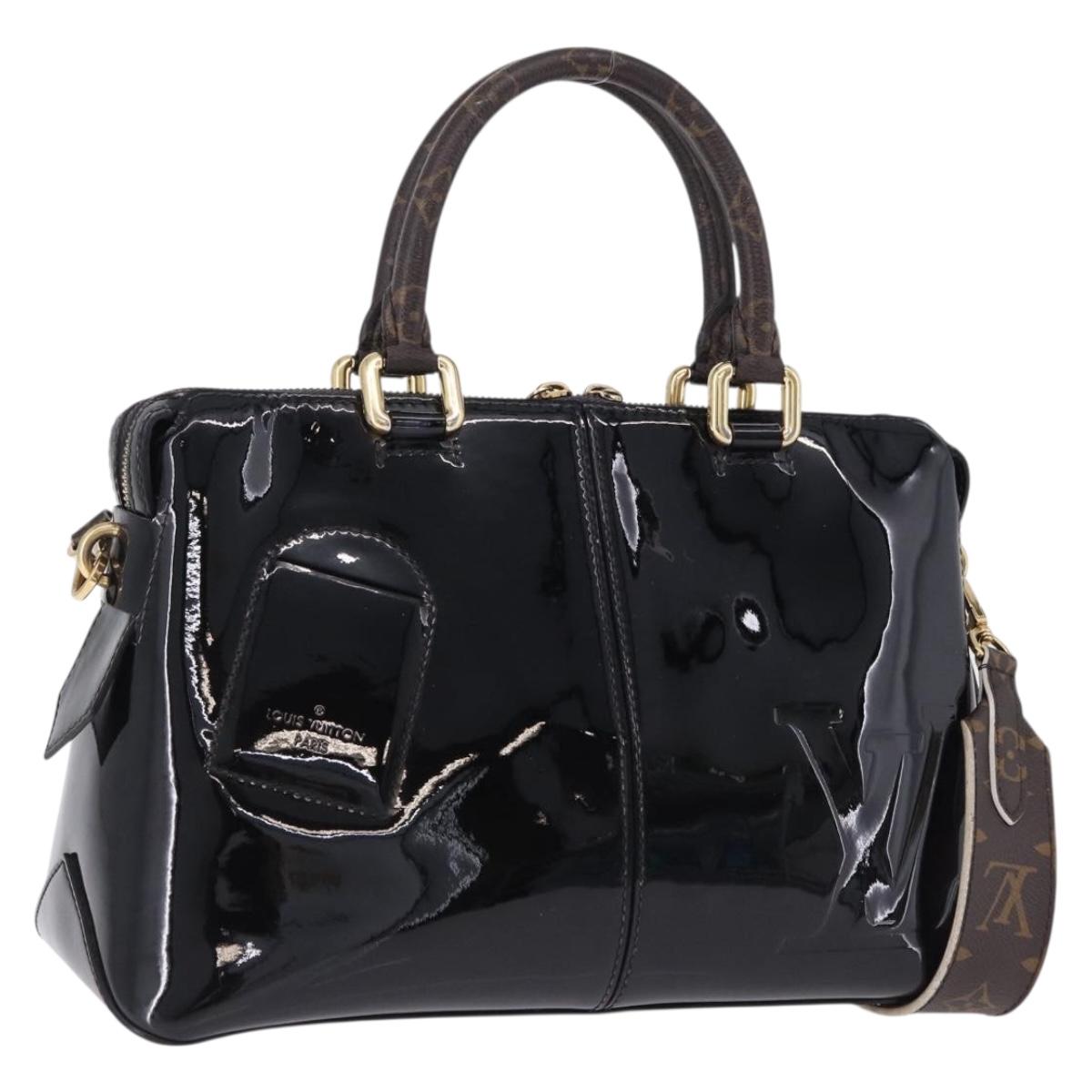 LOUIS VUITTON Tote Miroir Hand Bag Patent 2way Black M54626 LV Auth bs36411