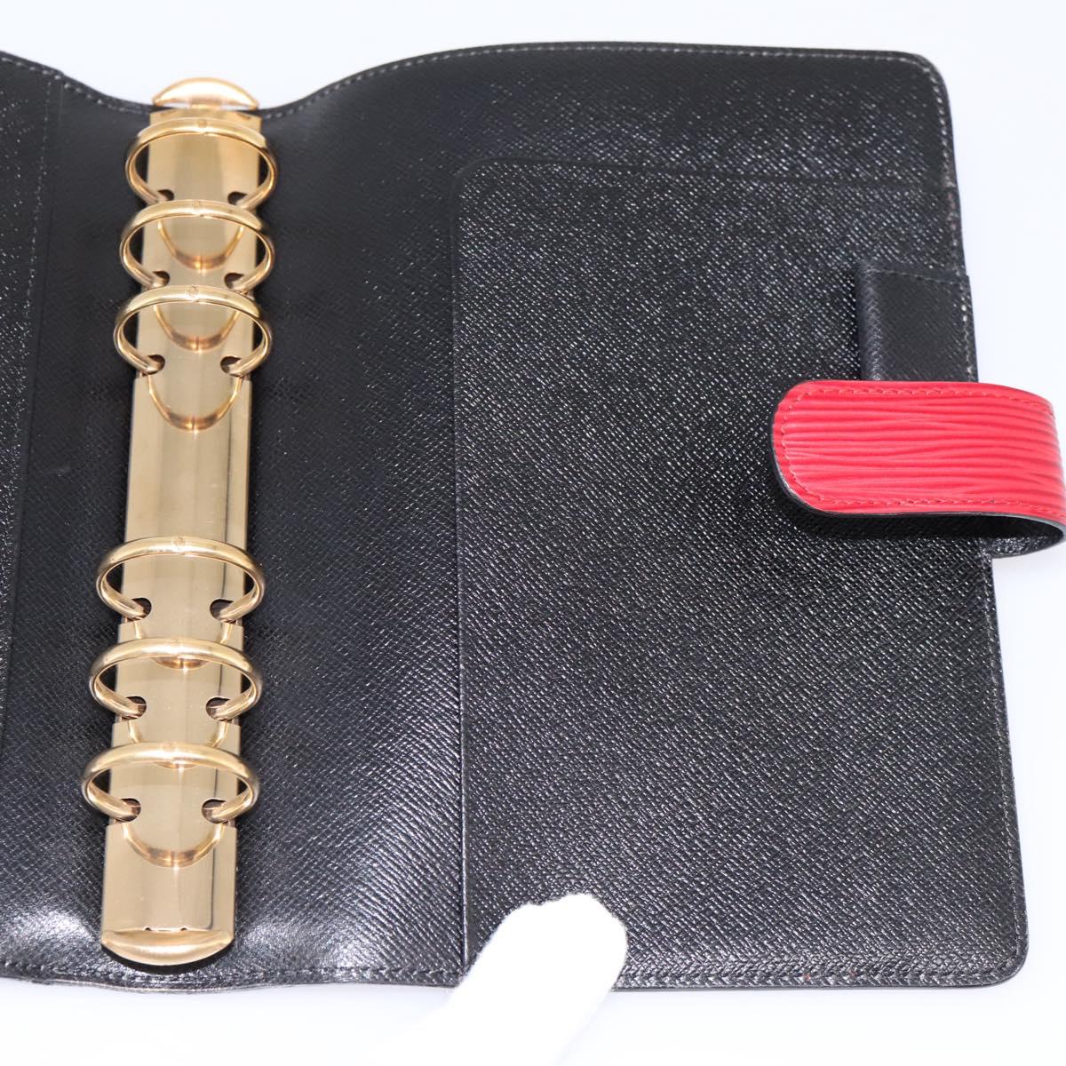 LOUIS VUITTON Epi Agenda MM Day Planner Cover Red R20047 LV Auth bs36417