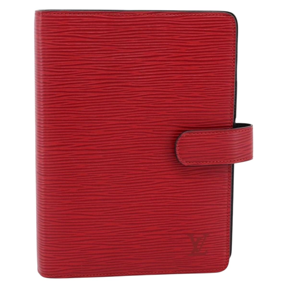 LOUIS VUITTON Epi Agenda MM Day Planner Cover Red R20047 LV Auth bs36417