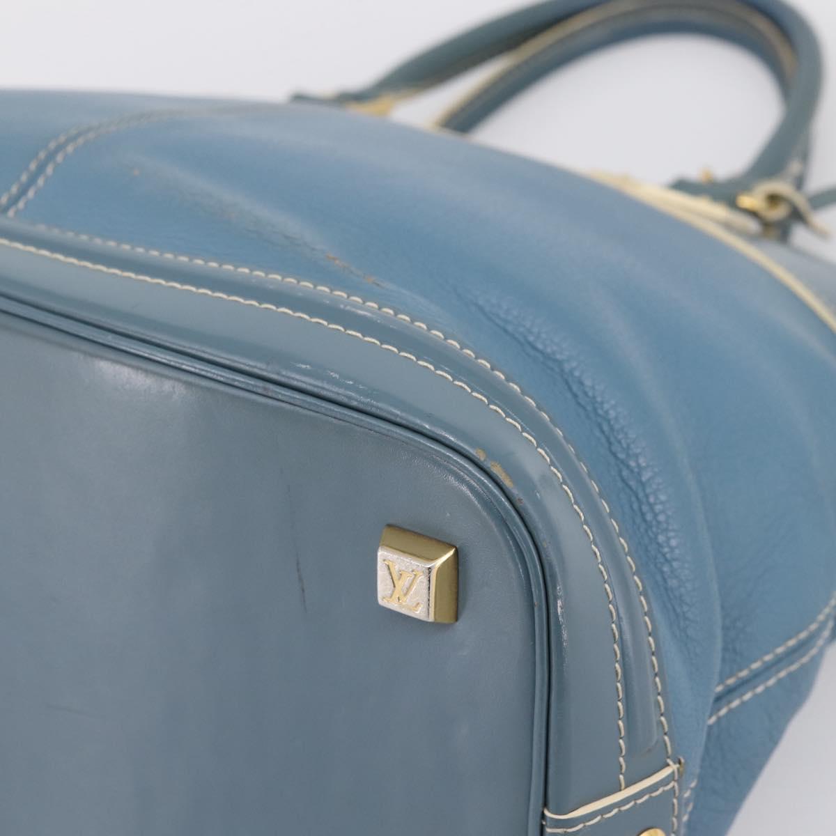 LOUIS VUITTON Suhari Lockit PM Hand Bag Leather Blue Gold M95434 LV Auth bs36420