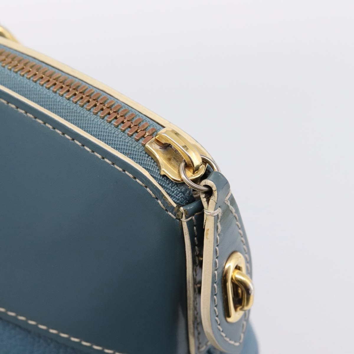 LOUIS VUITTON Suhari Lockit PM Hand Bag Leather Blue Gold M95434 LV Auth bs36420