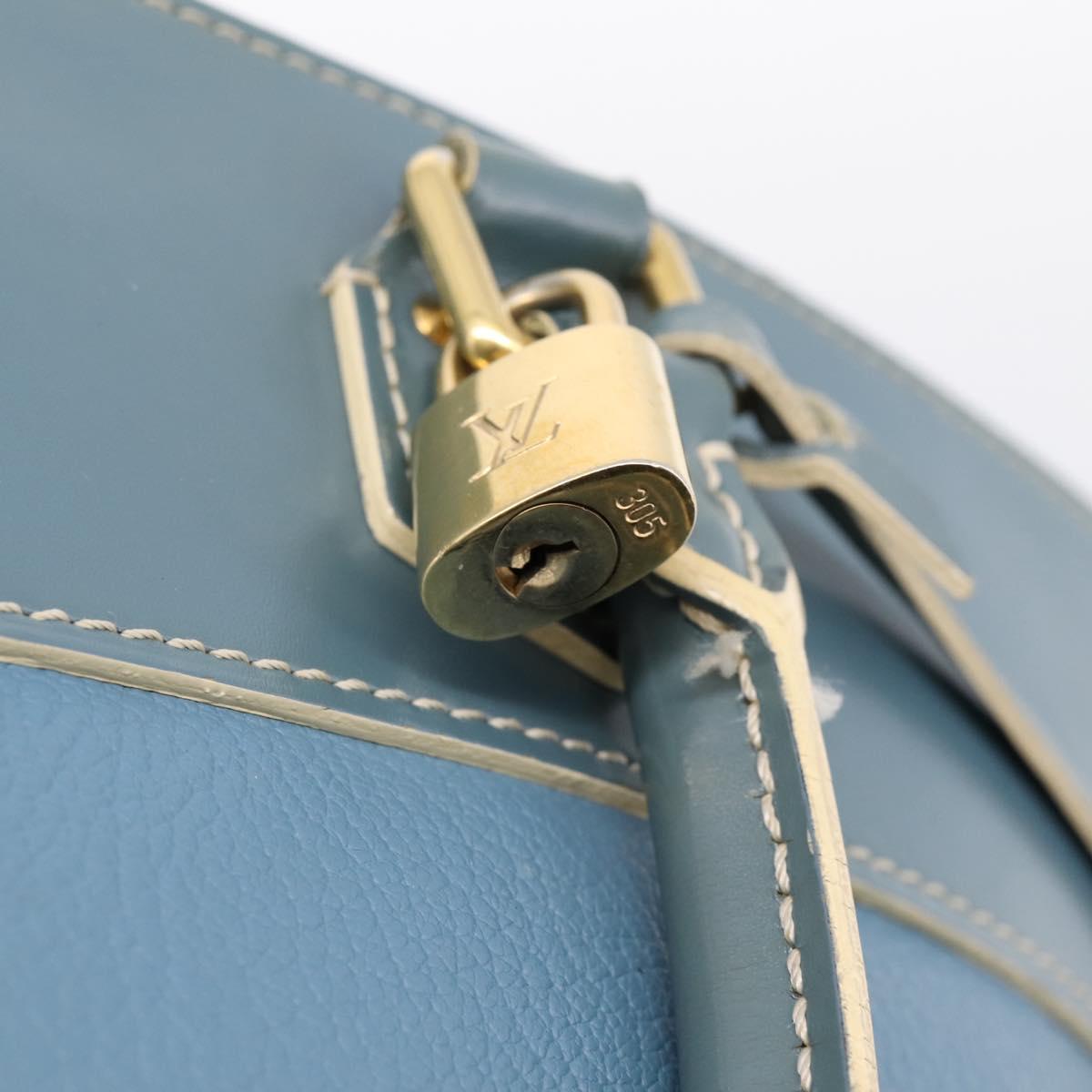 LOUIS VUITTON Suhari Lockit PM Hand Bag Leather Blue Gold M95434 LV Auth bs36420