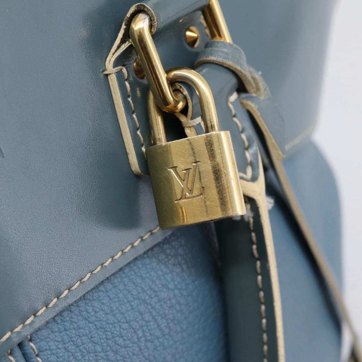 LOUIS VUITTON Suhari Lockit PM Hand Bag Leather Blue Gold M95434 LV Auth bs36420