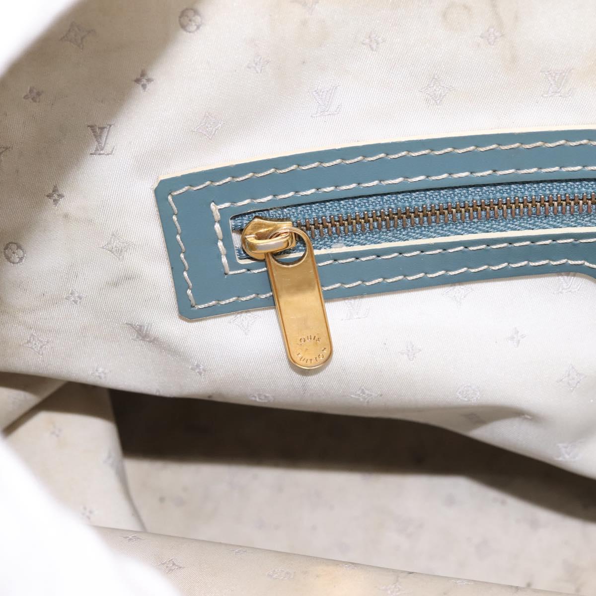LOUIS VUITTON Suhari Lockit PM Hand Bag Leather Blue Gold M95434 LV Auth bs36420
