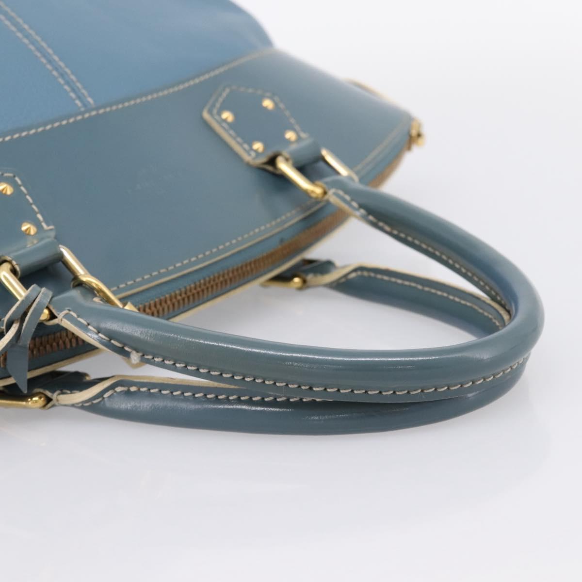 LOUIS VUITTON Suhari Lockit PM Hand Bag Leather Blue Gold M95434 LV Auth bs36420