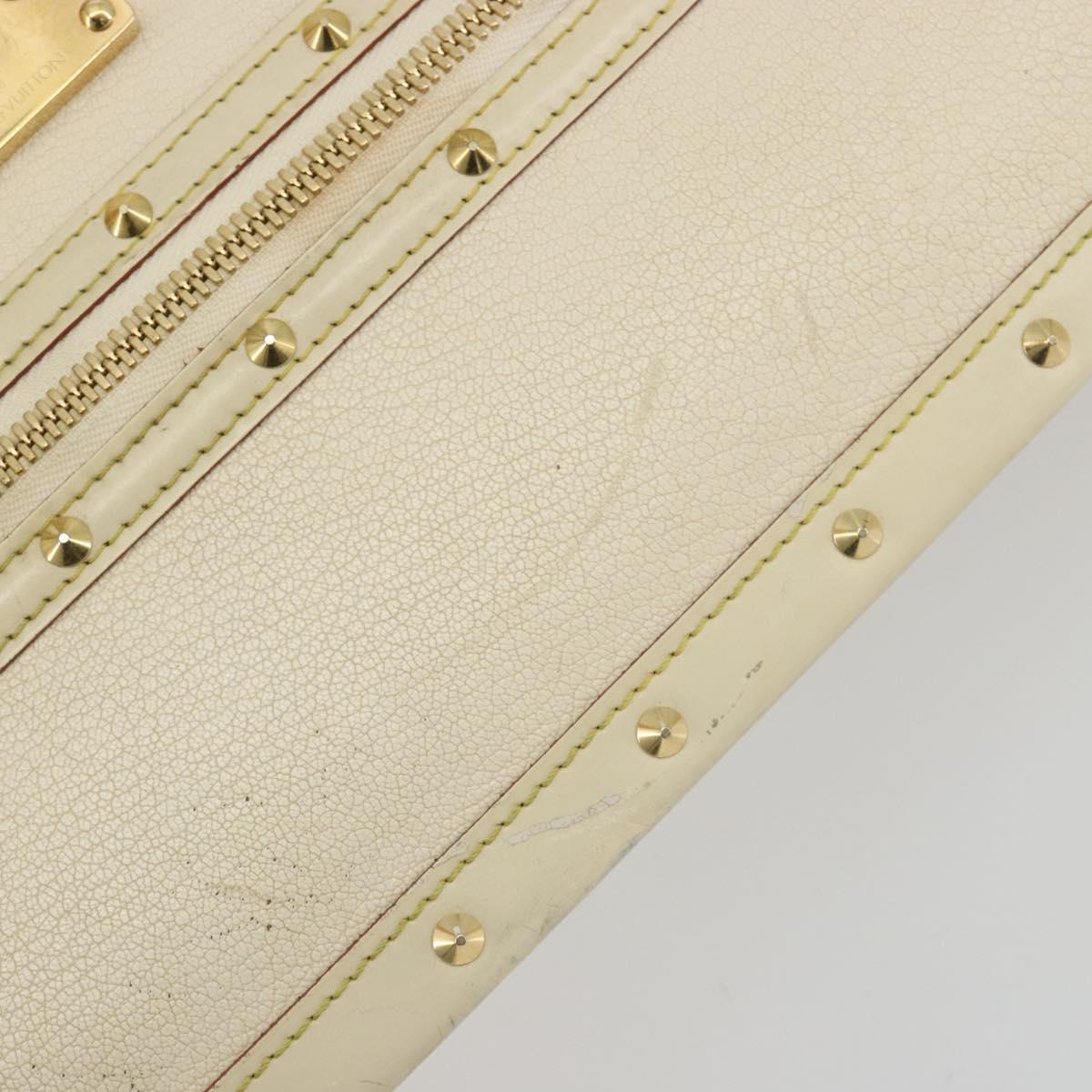 LOUIS VUITTON Suhari Fabreau Hand Bag Leather White M91815 LV Auth bs36421