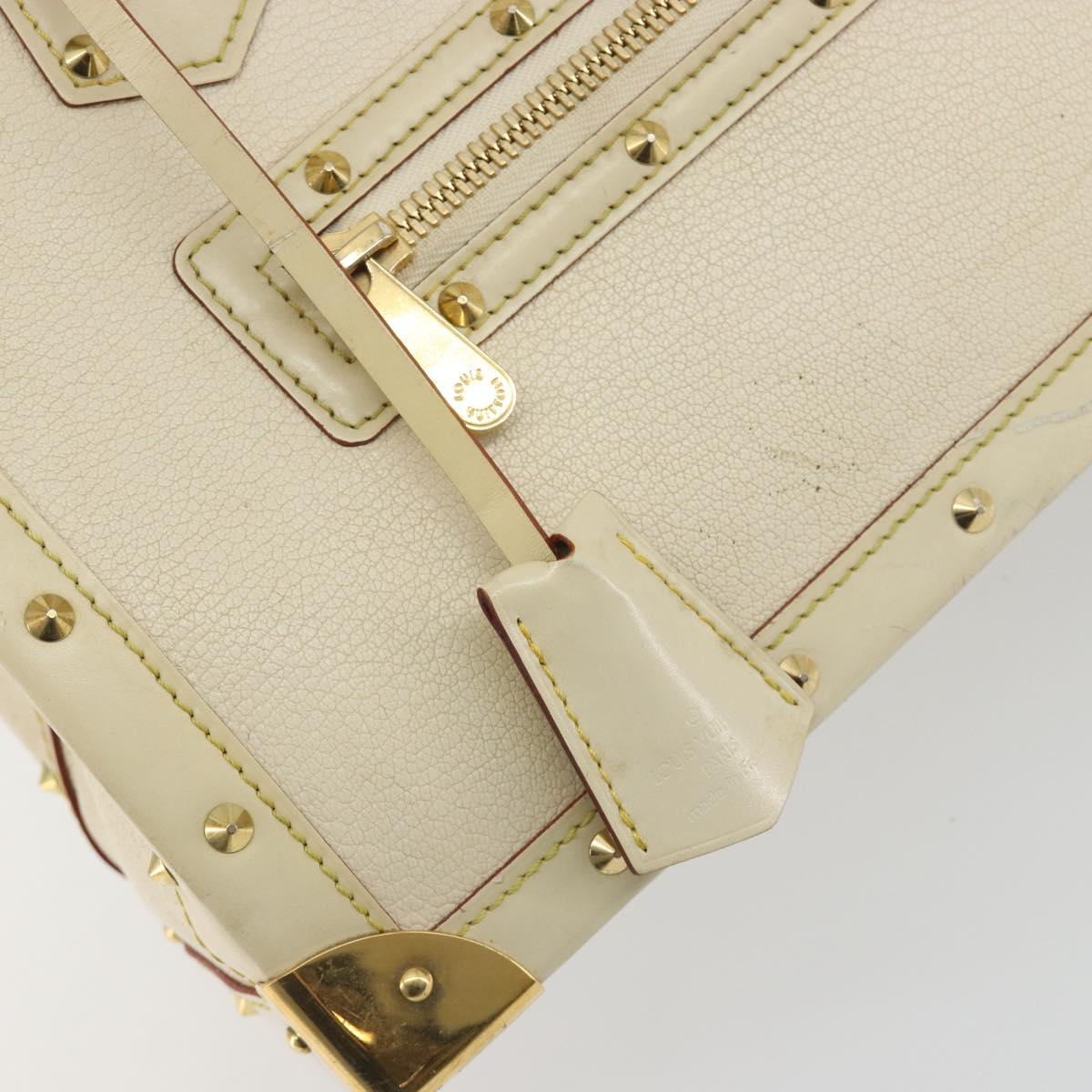 LOUIS VUITTON Suhari Fabreau Hand Bag Leather White M91815 LV Auth bs36421