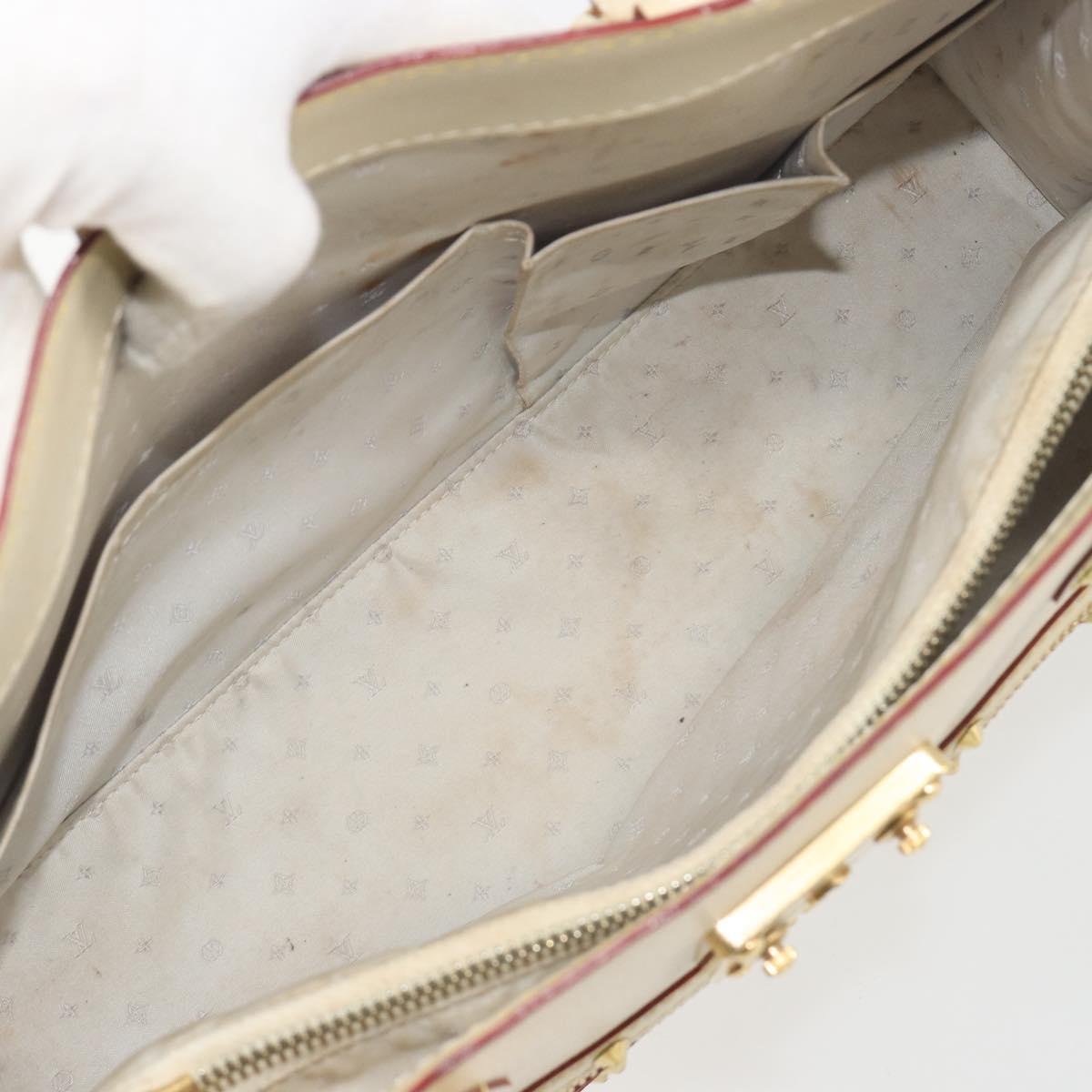LOUIS VUITTON Suhari Fabreau Hand Bag Leather White M91815 LV Auth bs36421