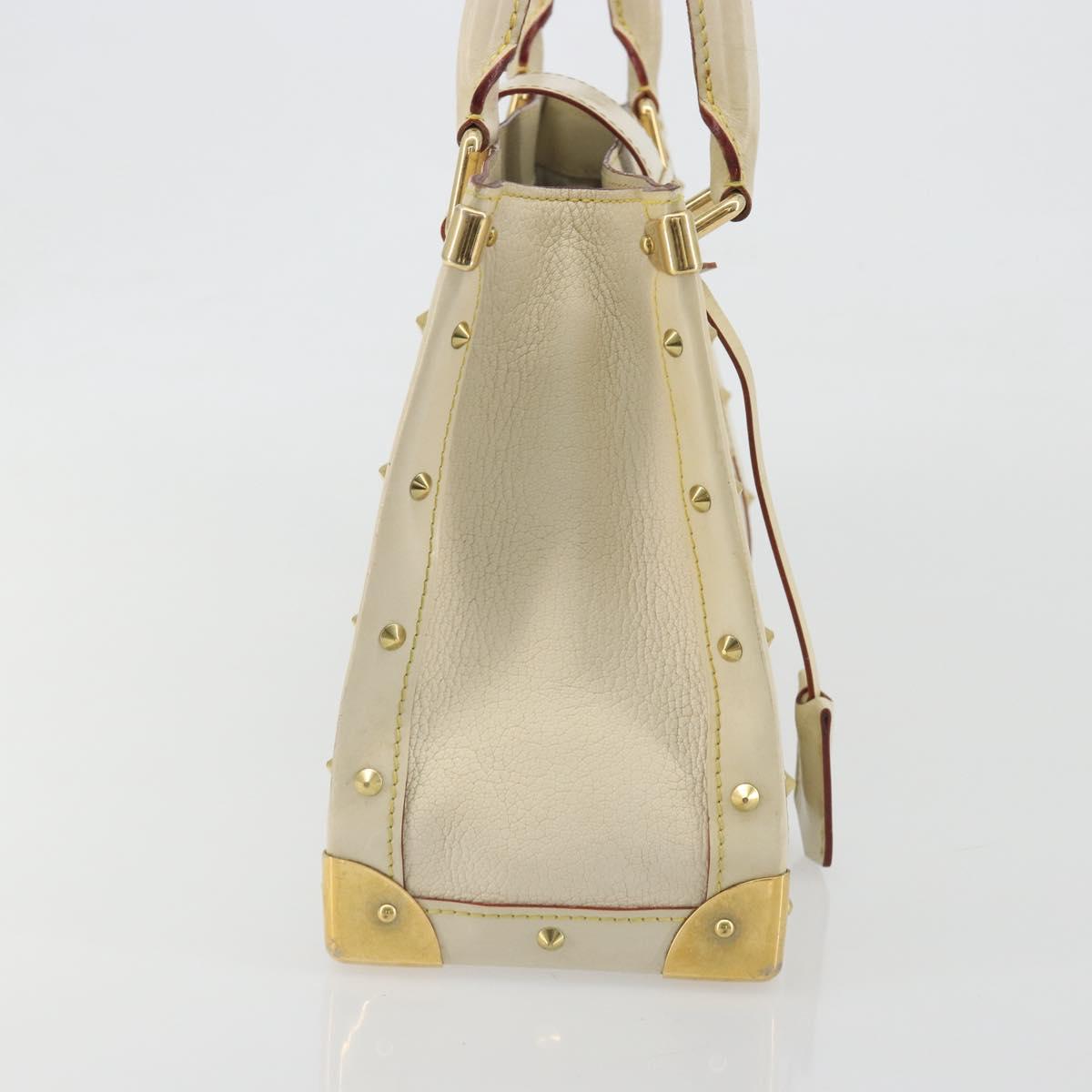 LOUIS VUITTON Suhari Fabreau Hand Bag Leather White M91815 LV Auth bs36421