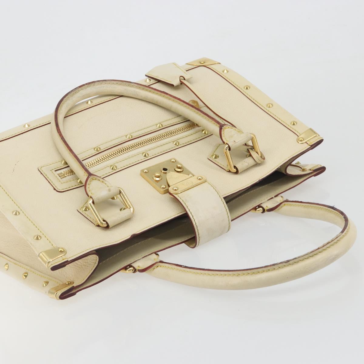 LOUIS VUITTON Suhari Fabreau Hand Bag Leather White M91815 LV Auth bs36421