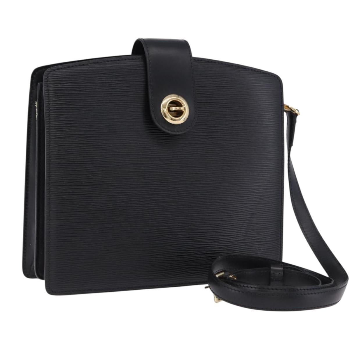LOUIS VUITTON Epi Capuchin Shoulder Bag Black M52342 LV Auth bs36423