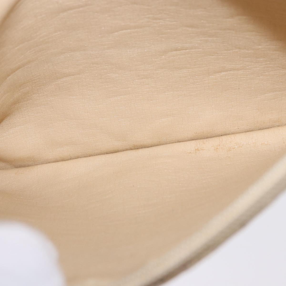 Christian Dior Trotter Canvas Pouch Beige Gold Auth bs36424