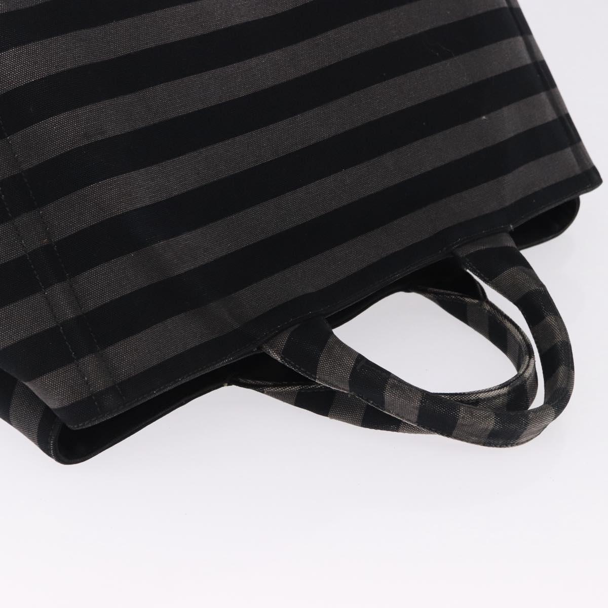 PRADA Canapa GM Tote Bag Canvas Black Gold Auth bs36427