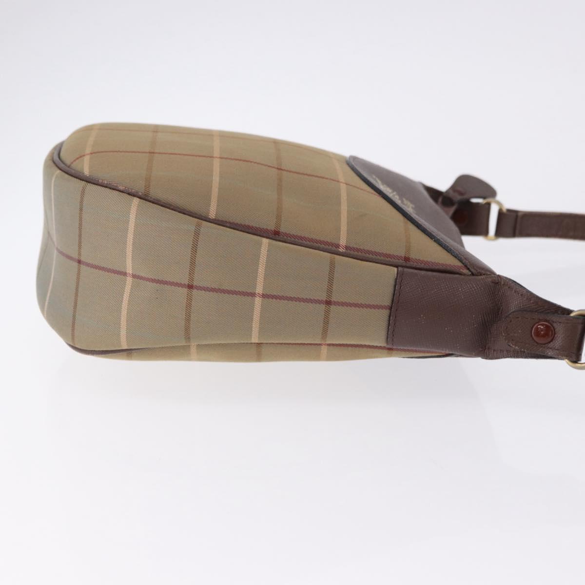 Burberrys Nova Check Shoulder Bag Canvas Beige Gold Auth bs36428