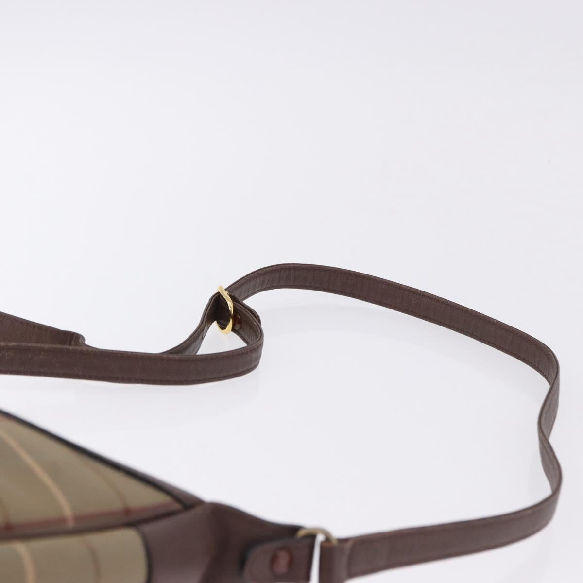 Burberrys Nova Check Shoulder Bag Canvas Beige Gold Auth bs36428