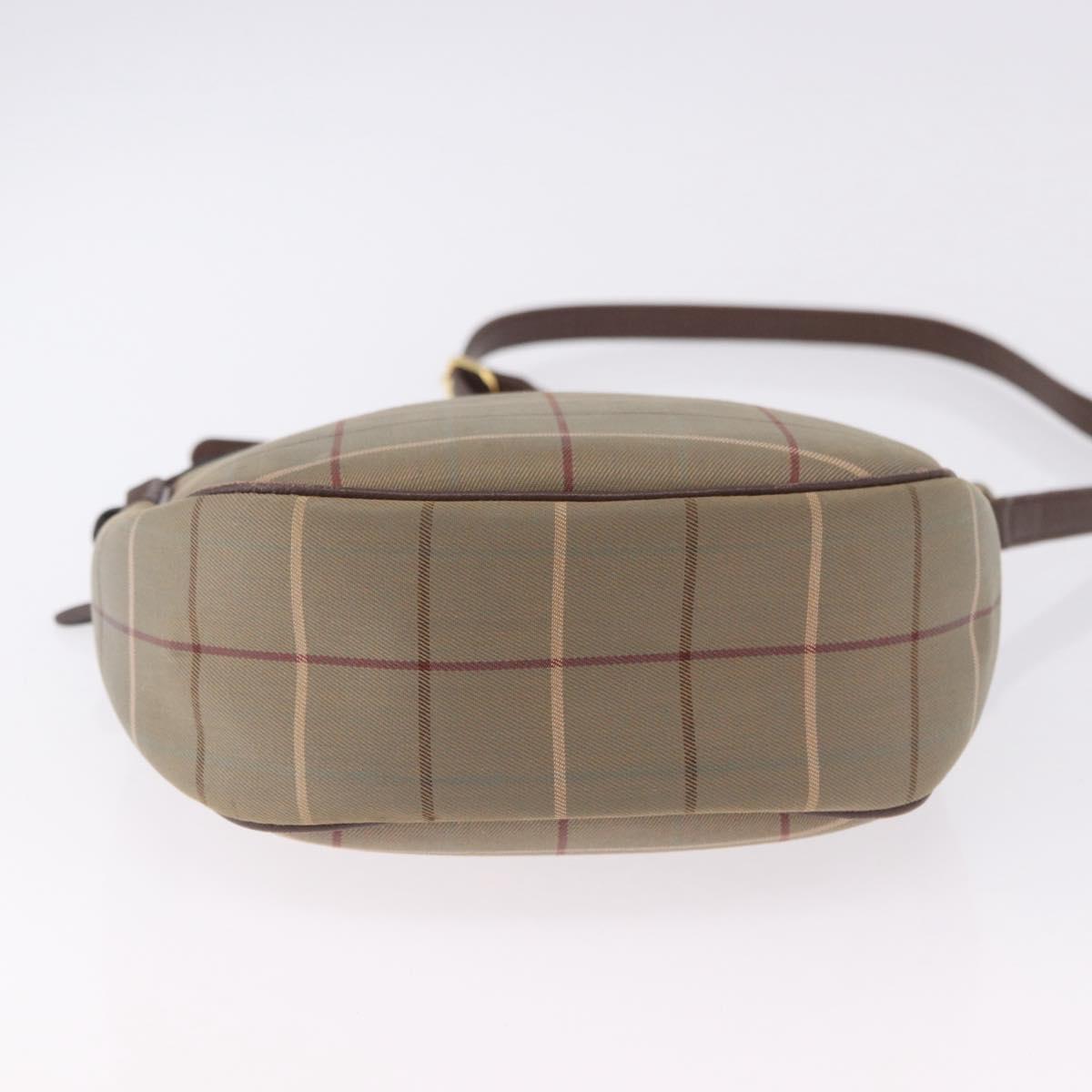 Burberrys Nova Check Shoulder Bag Canvas Beige Gold Auth bs36428