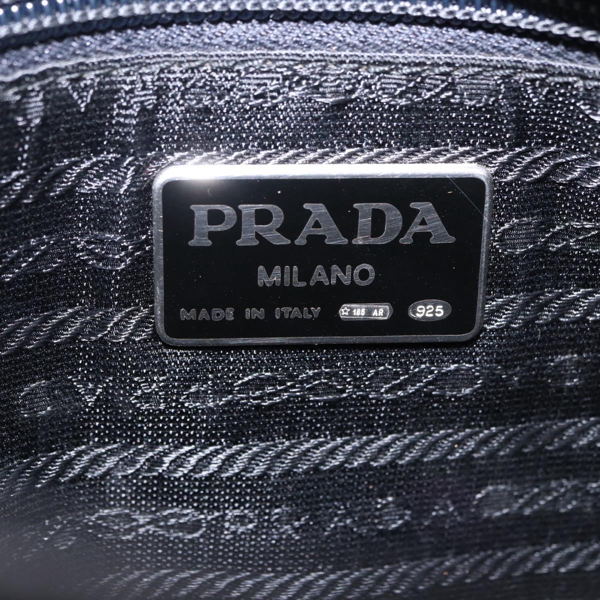 PRADA Chain Shoulder Bag Leather Black Gold Auth bs36432