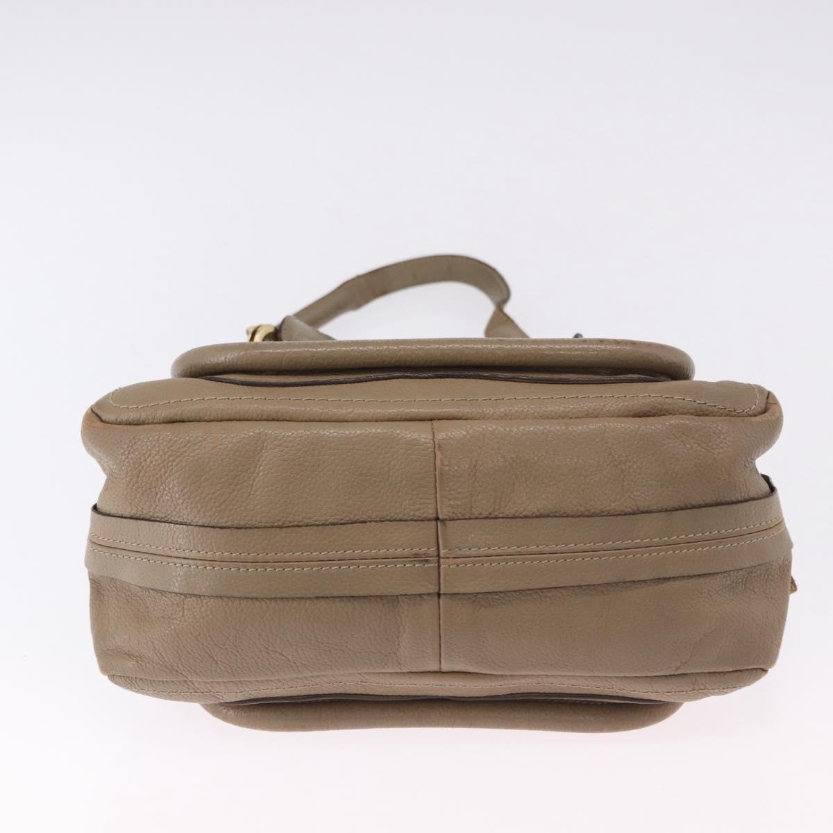 Chloe Mercy Shoulder Bag Leather 2way Beige Gold Auth bs36433