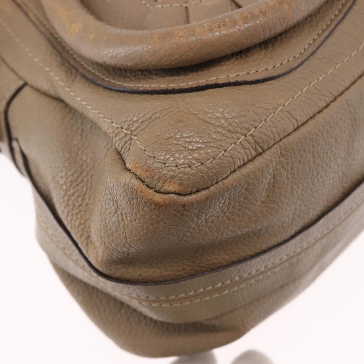 Chloe Mercy Shoulder Bag Leather 2way Beige Gold Auth bs36433