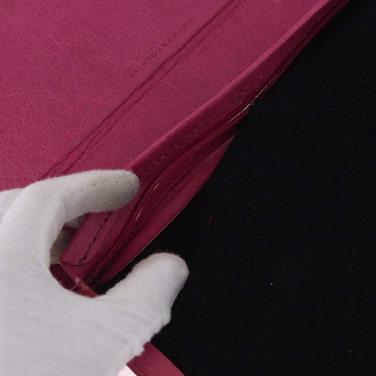 BALENCIAGA iPad Case Leather Pink Auth bs36435
