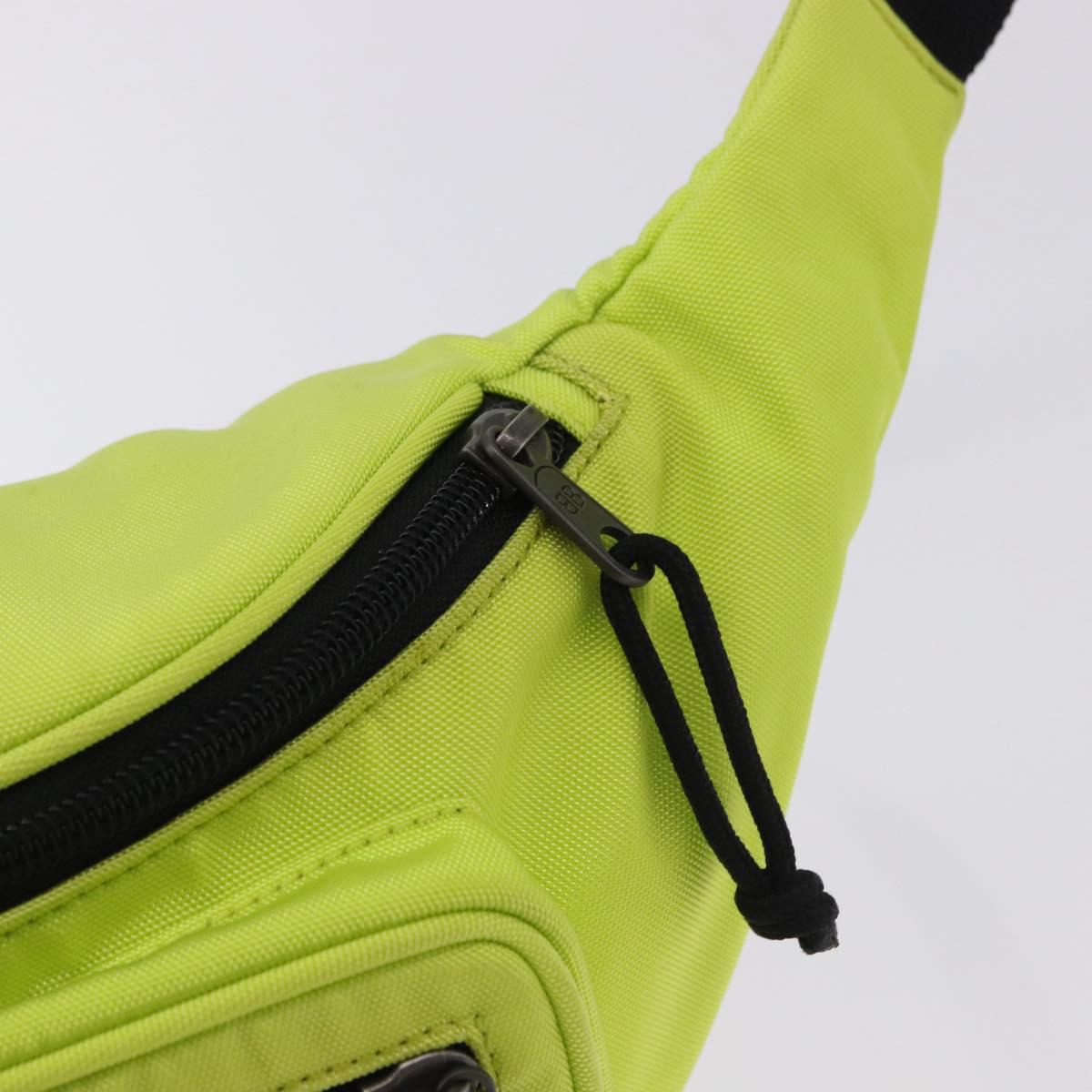 BALENCIAGA Explorer Body Bag Nylon Yellow Silver 482389 Auth bs36437