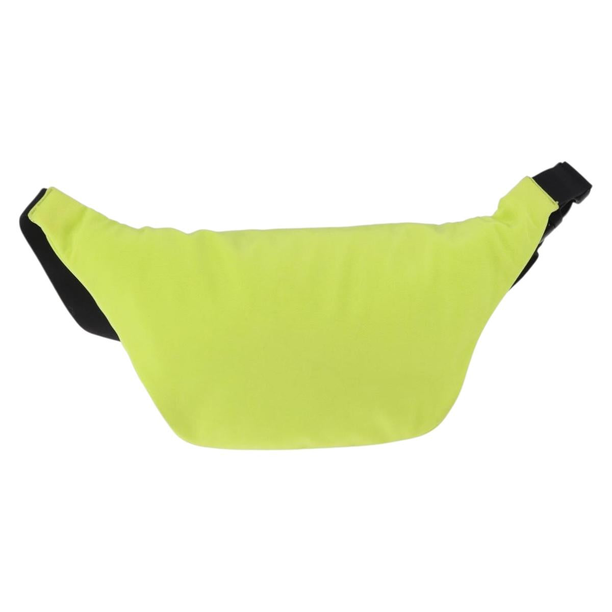 BALENCIAGA Explorer Body Bag Nylon Yellow Silver 482389 Auth bs36437